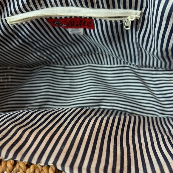 San Diego hat company sea grass tote with beaded handles - Picture 5 of 11